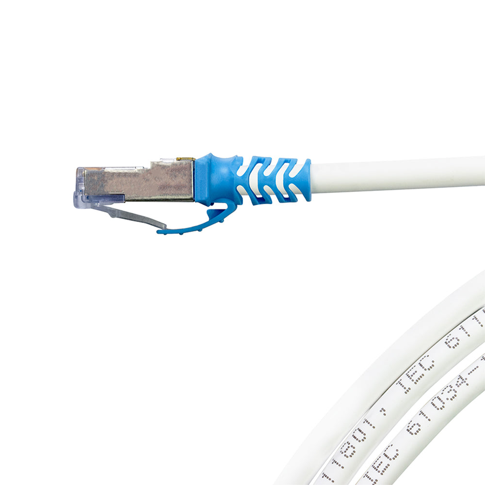 SIEMON T2E2-03M-B06L Patch Cord, TERA 2 Pares RJ-45, Cat5e LSZH, 3mts Blanco Capucha Azul.