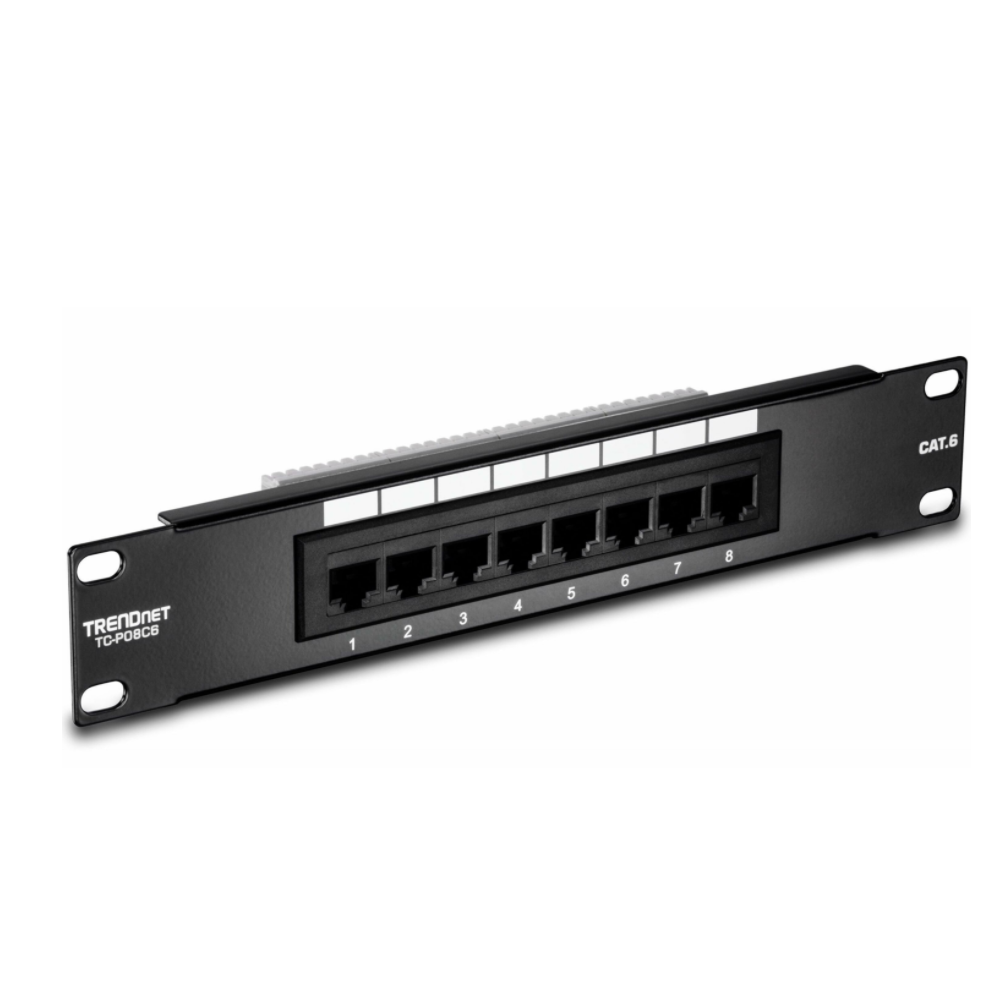 TRENDNET TC-P08C6 -  Gato de 8 puertos 6 Patch Panel sin blindaje 10" de ancho