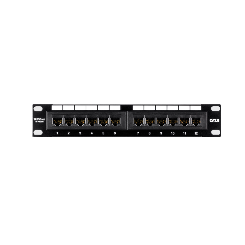 TRENDNET TC-P12C6 -  Gato de 12 puertos 6 Patch Panel sin blindaje  10" de ancho
