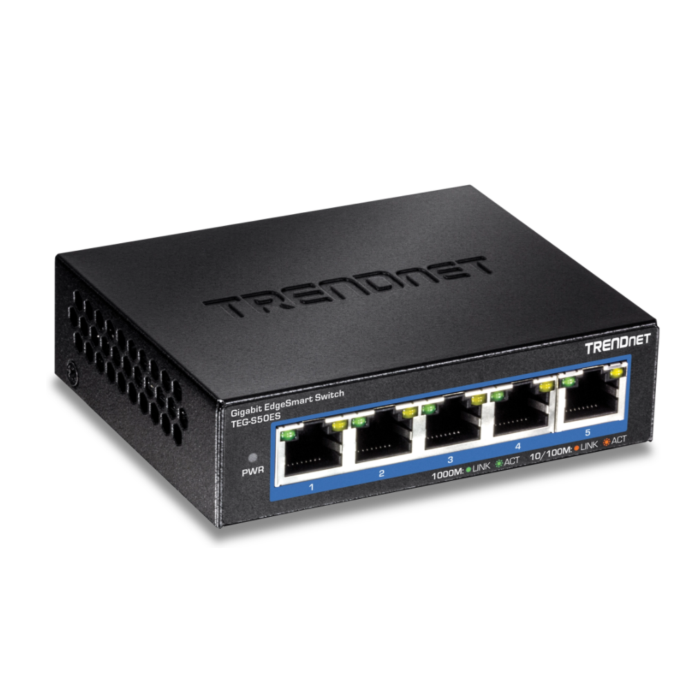 TRENDNET TEG-S50ES - Conmutador EdgeSmart de 5 puertos Gigabit