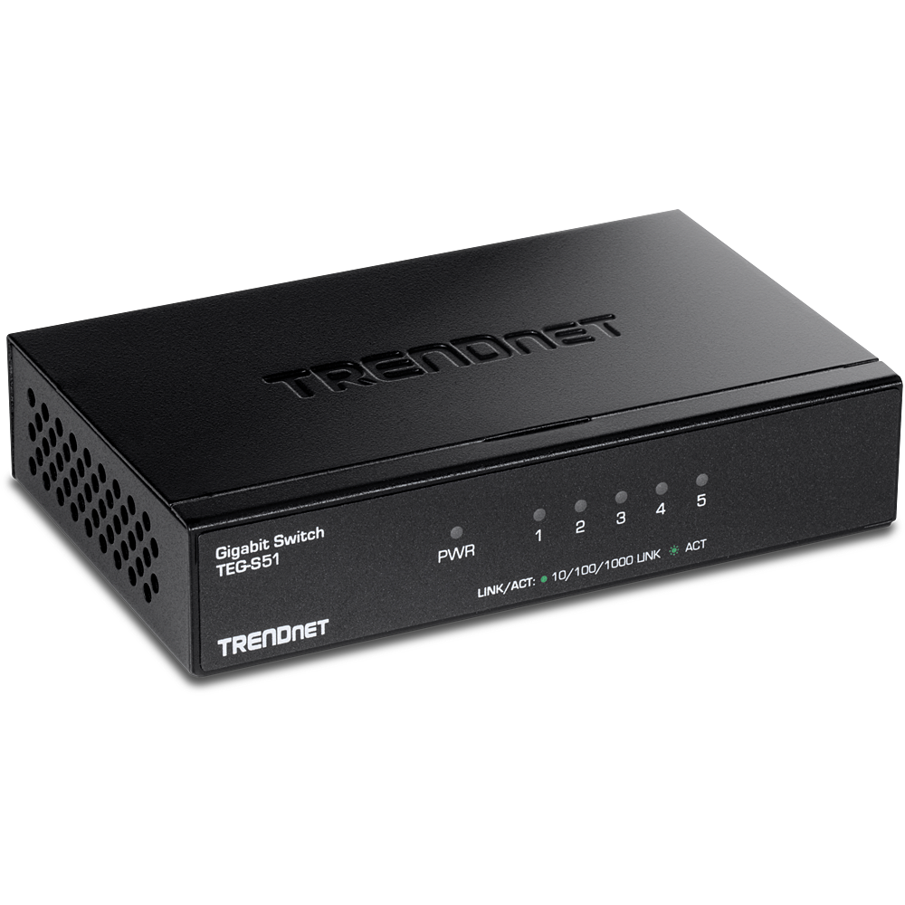 TRENDNET TEG-S51 Swtich Gigabit de 5 puertos con carcasa metálica