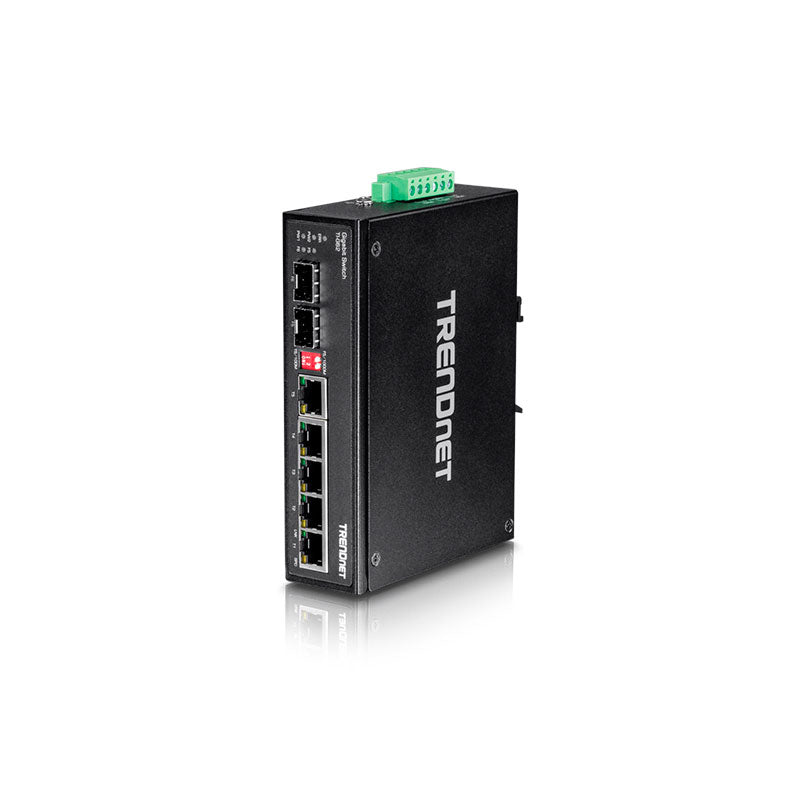 TRENDNET TI-G62 Switch industrial de 5 puertos Gigabit y 2 SFP