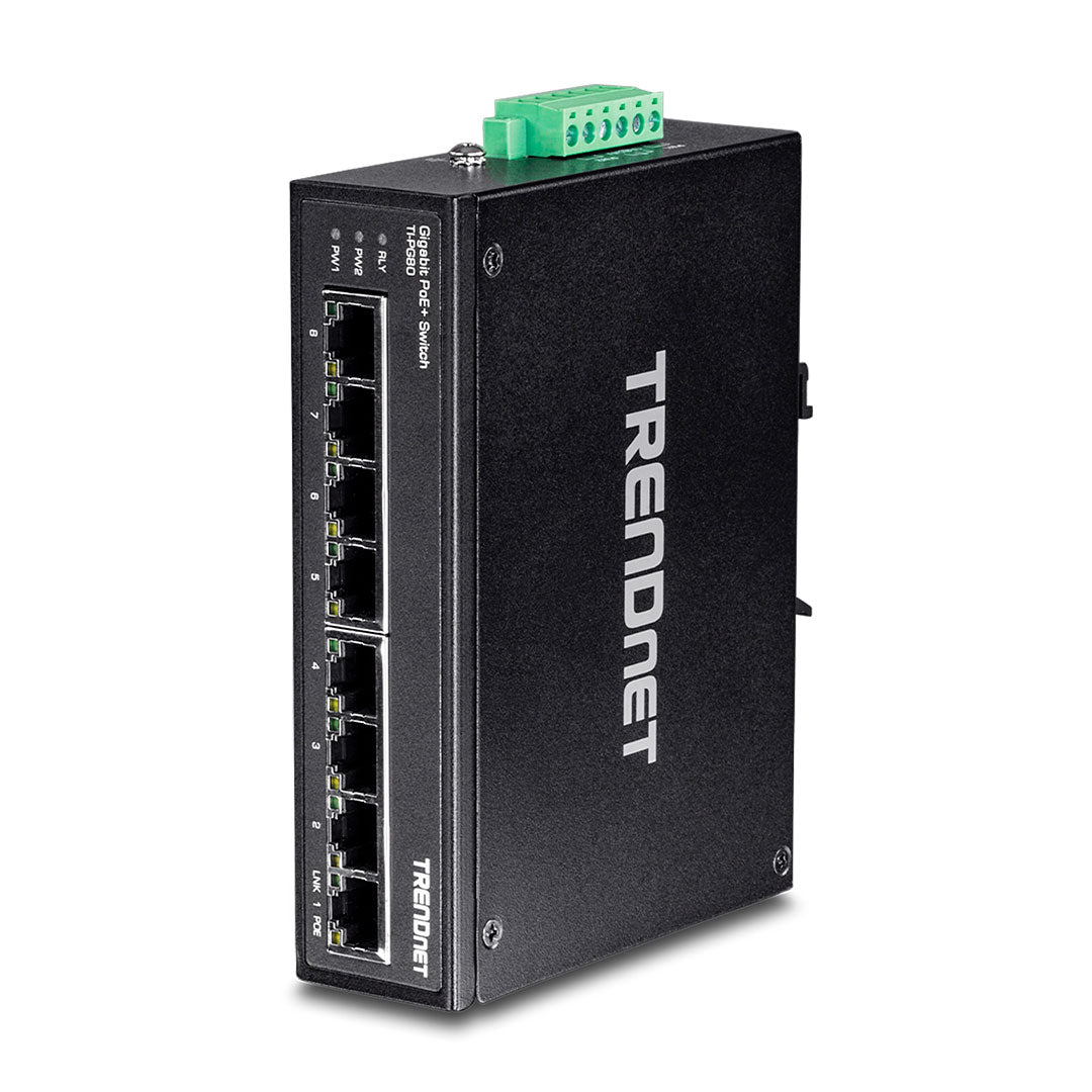 TRENDNET TI-PG80 Switch industrial Gigabit PoE reforzado de 8 puertos