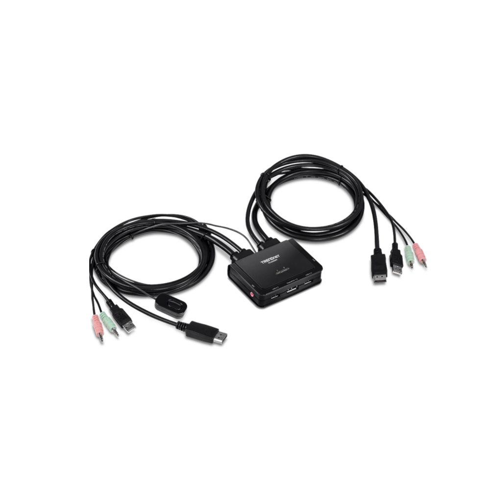 TRENDNET TK-220DPi -  Conmutador KVM DisplayPort 4K de 2 puertos