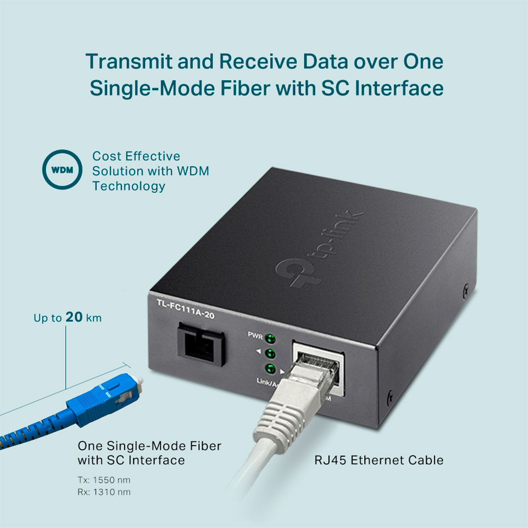 TP-LINK FC111A-20 Convertidor de medios WDM a 10/100 Mbps