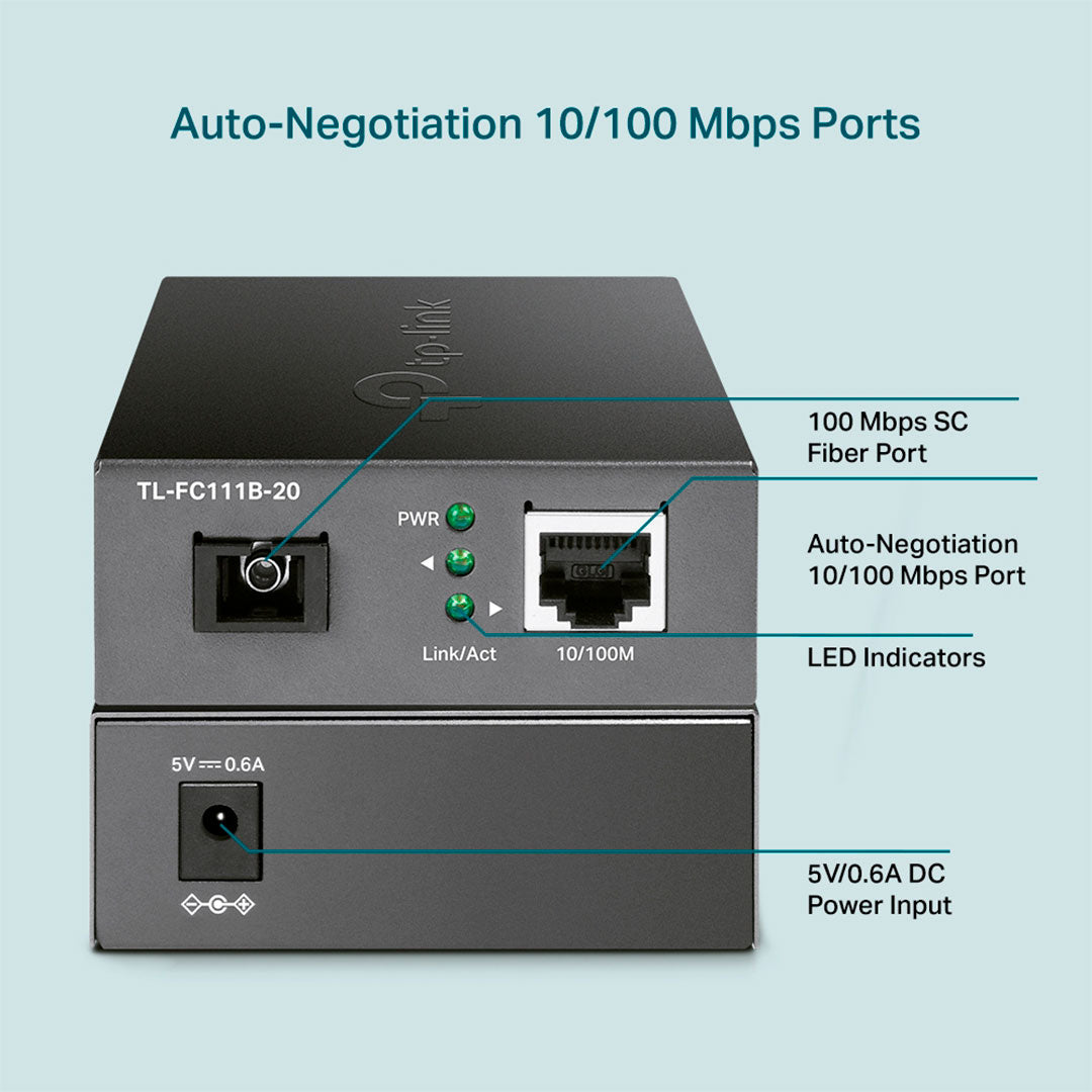 TP-LINK FC111B-20 Convertidor de medios WDM a 10/100 Mbps