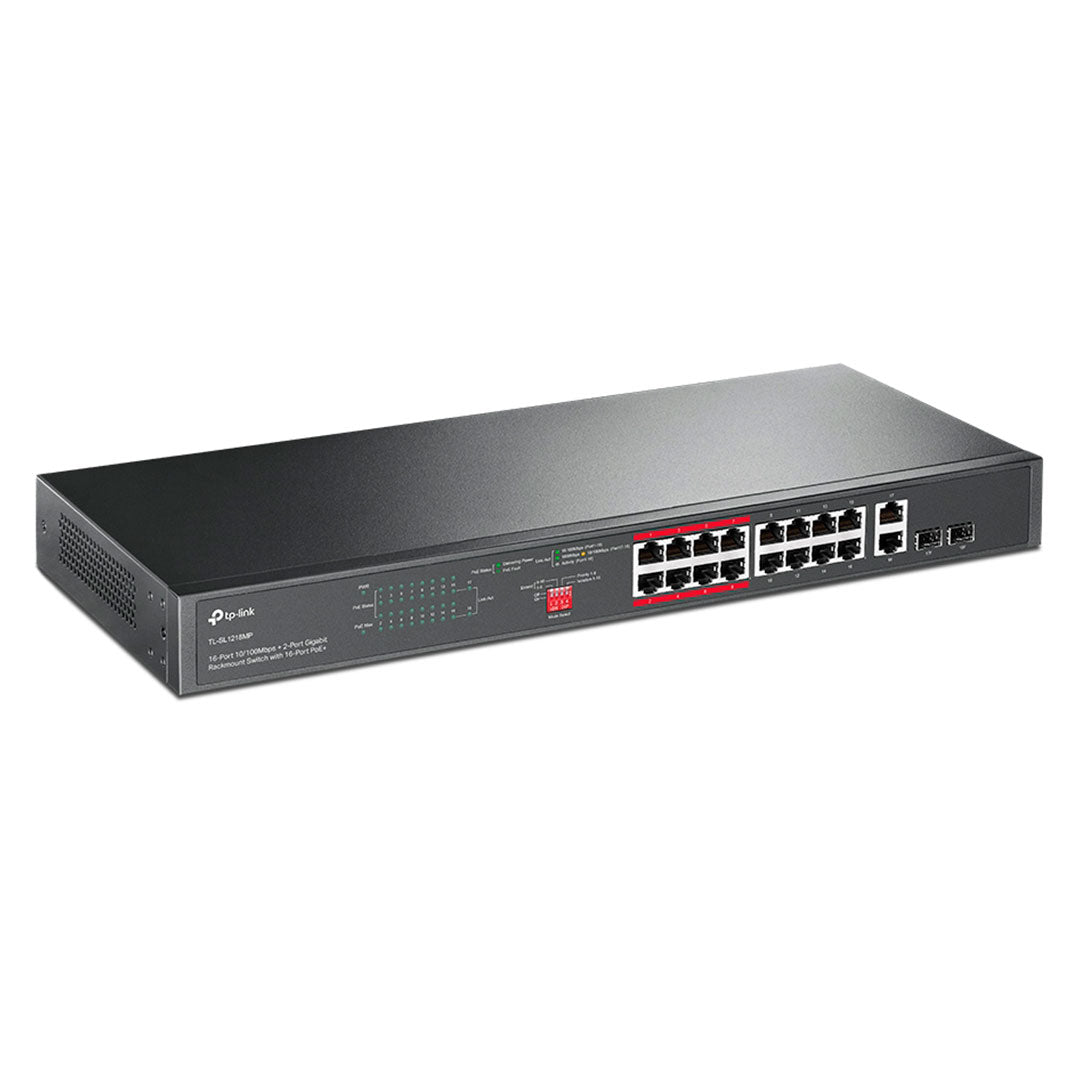 TP-LINK TL-SL1218MP Switch PoE 16 Puertos 10/100Mbps + 2P Gigabit