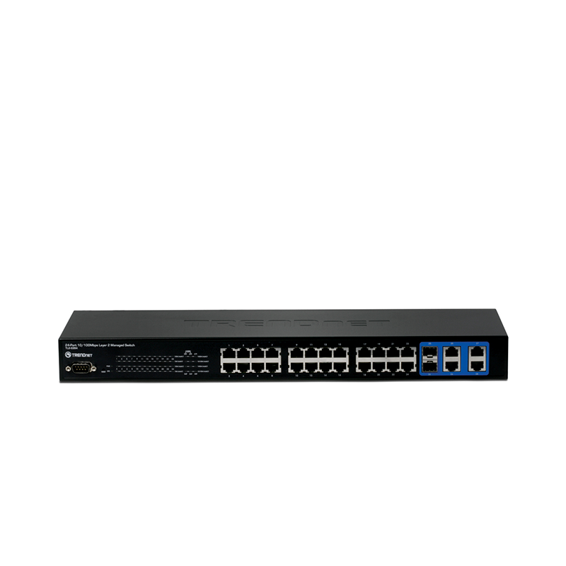TRENDNET TL2-E284 Switch capa 2 24 puertos 10/100 + 4 gigabit Y 2 SFP