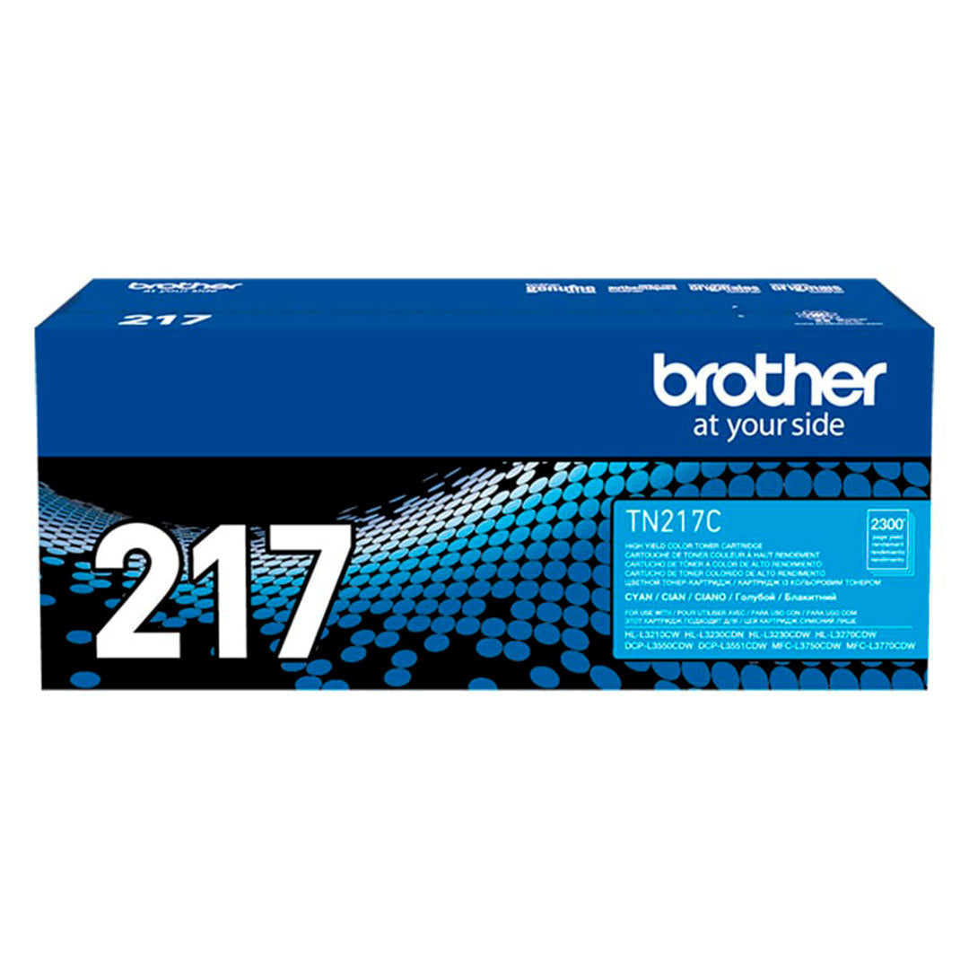 BROTHER TN217C Tóner Brother Cian para L3270/L3551/L3750. Rendimiento 2300 páginas