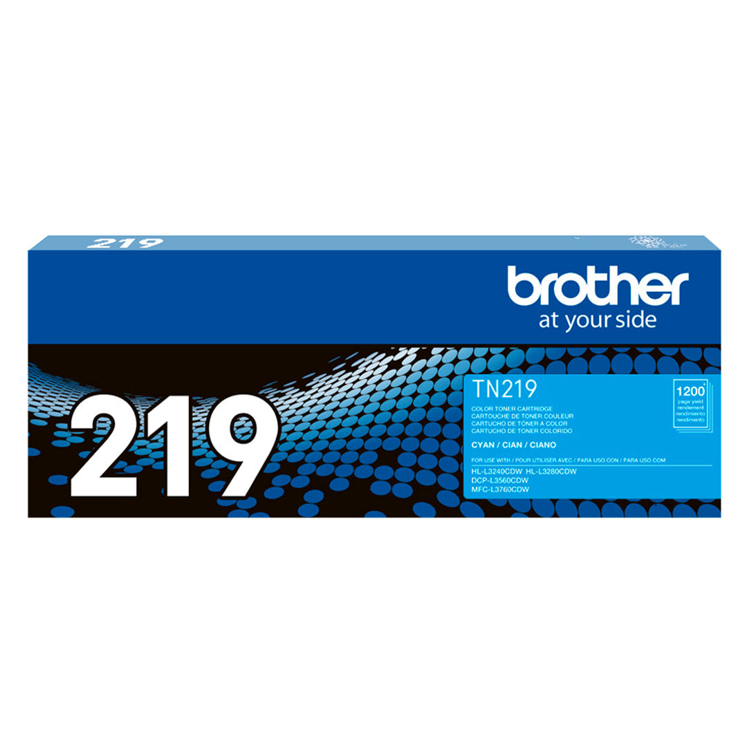 BROTHER TN219C Tóner Brother Cian para L3560, L3760, L3280. Rendimiento 1200 páginas