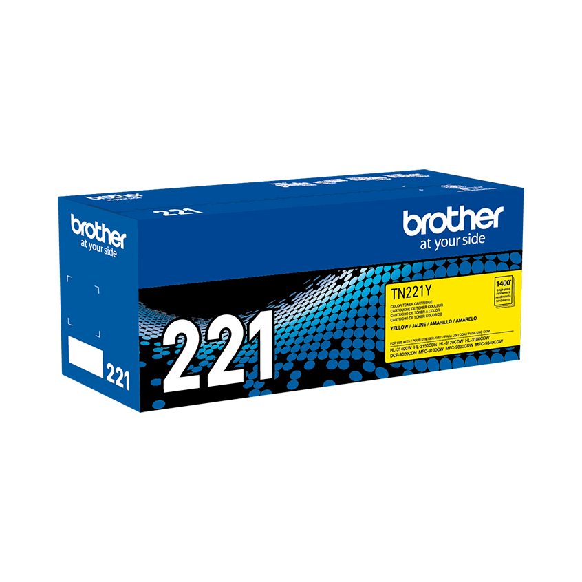 BROTHER TN221Y Toner Color Amarillo con Rendimiento de 1400 Paginas