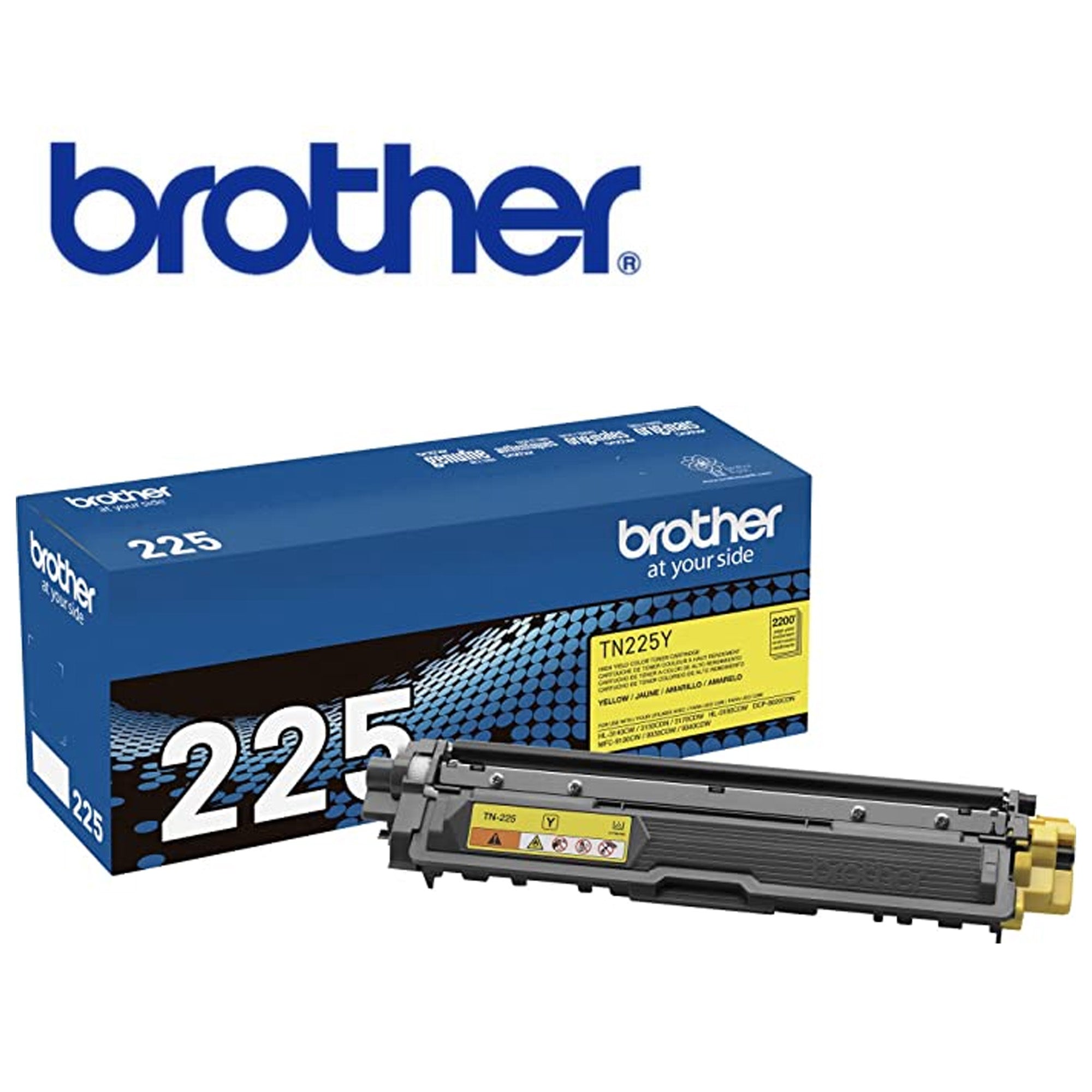 BROTHER TN225Y Toner Color Amarillo con Rendimiento de 2200 Paginas