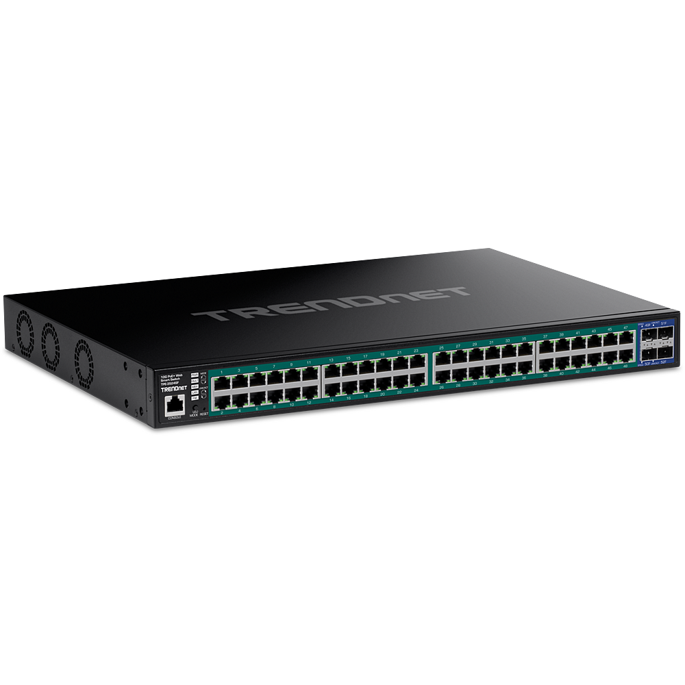 TRENDNET TPE-3524SF Switch Administrable 48 puertos PoE+ 4 puertos SFP+ 10G