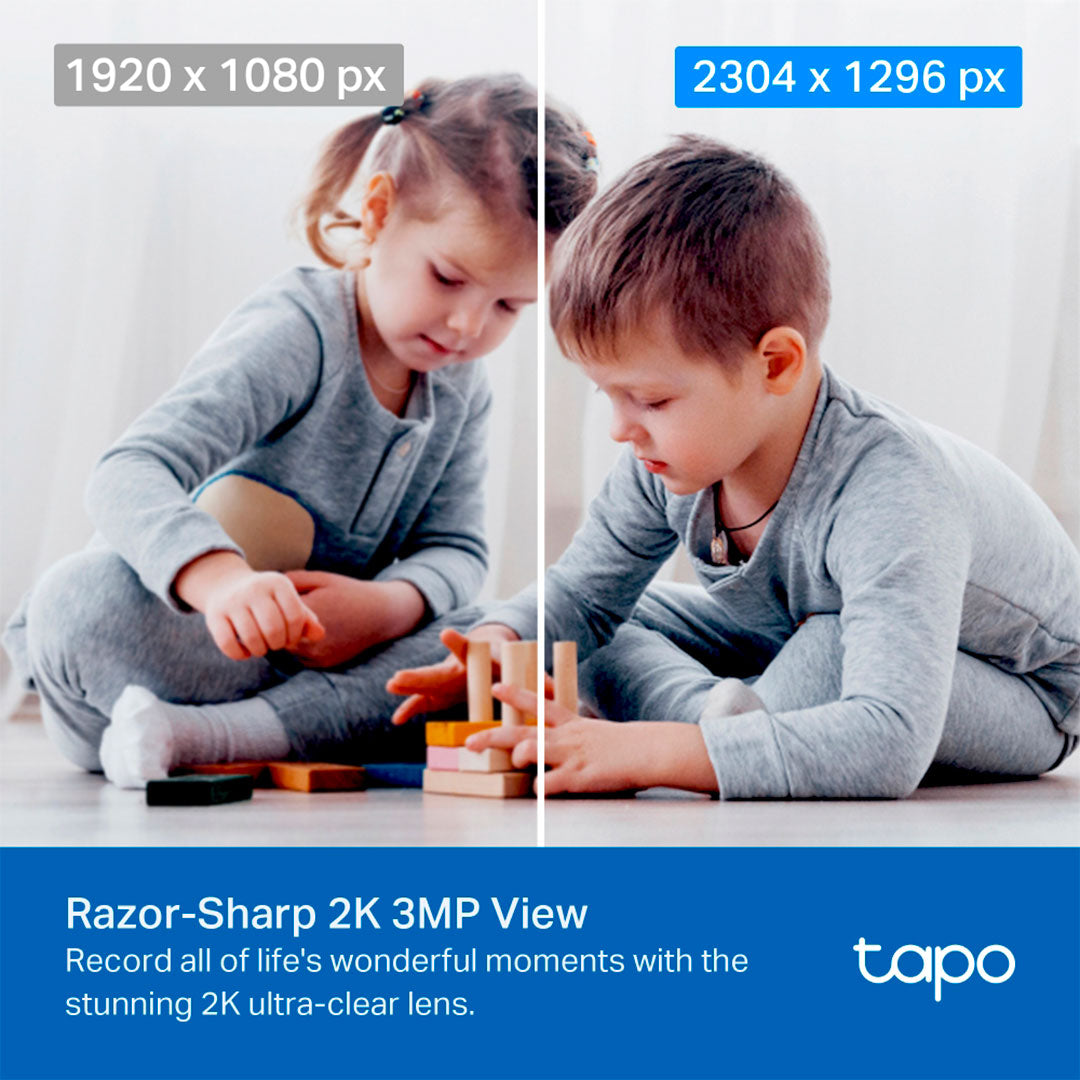 TP-LINK Tapo C210P2 Cámara de seguridad, Wi-Fi, para el hogar, con movimiento, horizontal y vertical