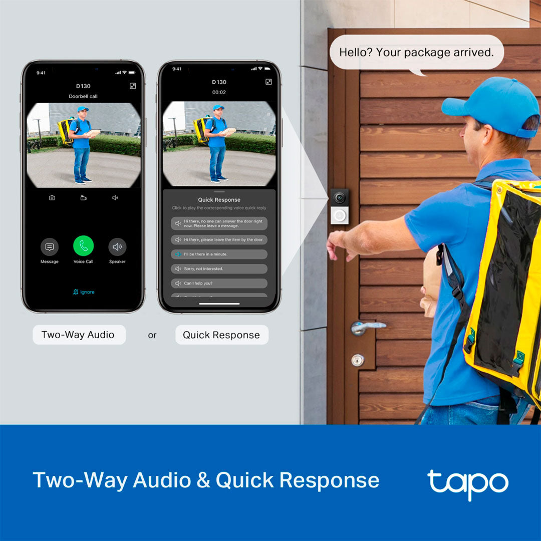 TP-LINK TAPO D130 Timbre con Cámara de Video 5MP 180° PT
