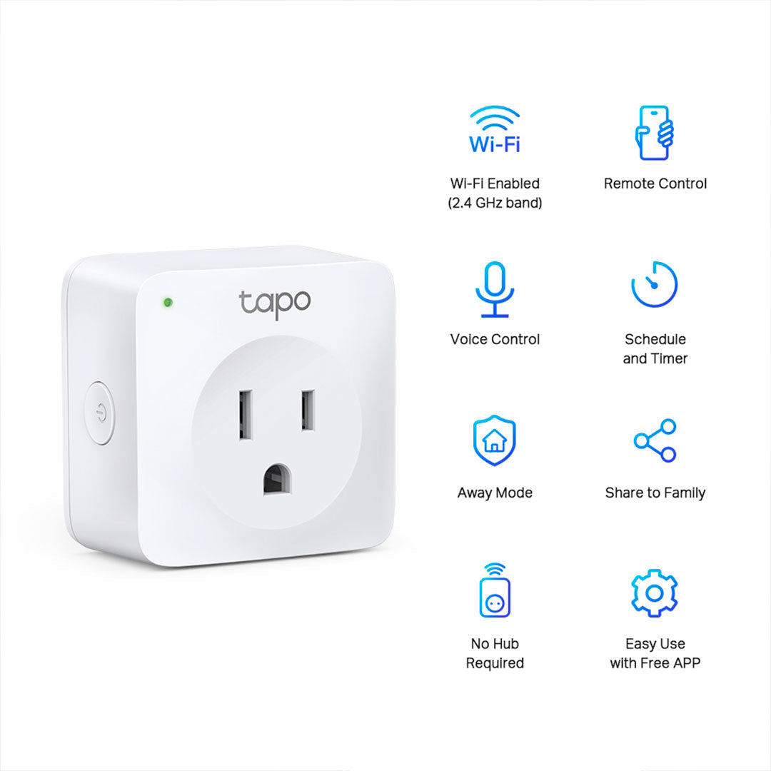 TP-LINK TAPO P100 1-Pack Mini Enchufe Wi-Fi Inteligente de Ahorro Energético