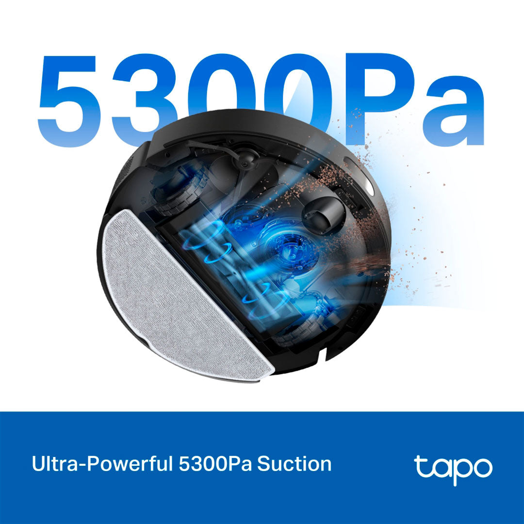 TP-LINK TAPO RV30 Max Robot Aspirador, y Friegasuelos 5300Pa, con Doble Sistema, de Navegación