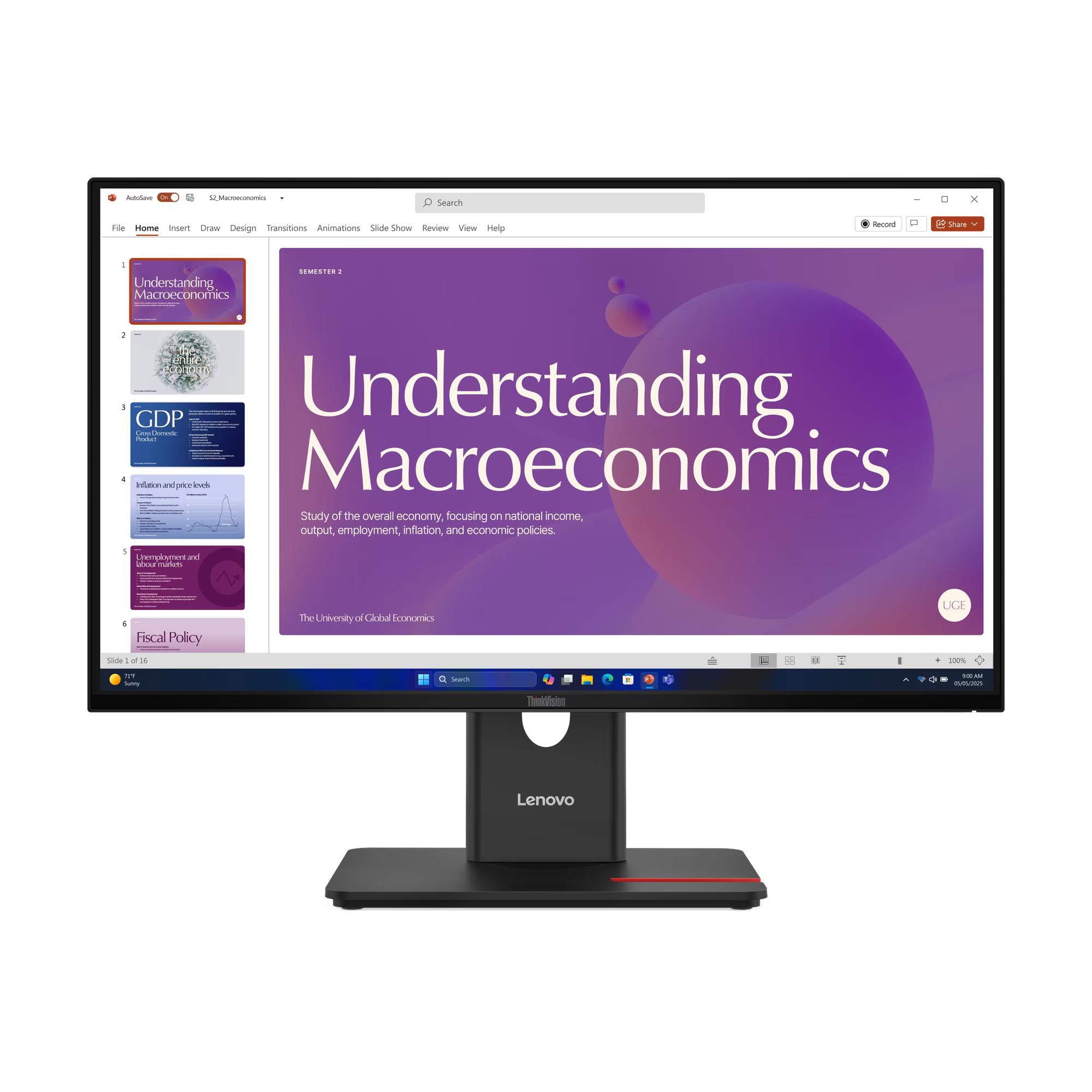 LENOVO ThinkVision T24D-40 Monitor Plano 23.8" IPS 1920x1080 WLED 93 DPI 64B9GAR1LA