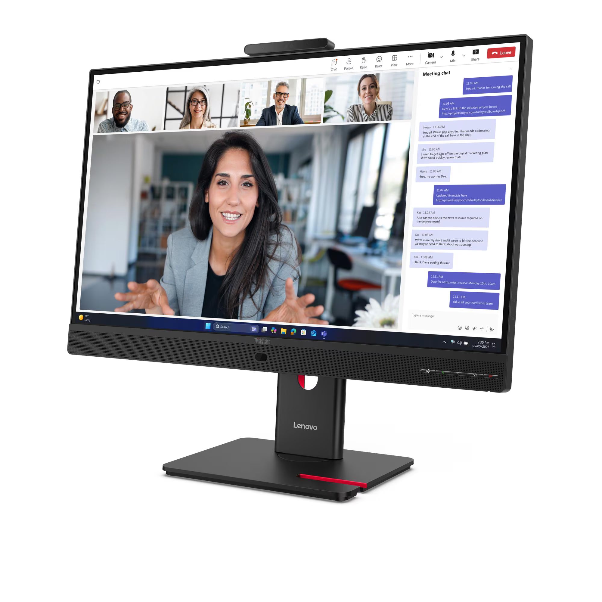 LENOVO ThinkVision T27QD-4v Monitor Plano 27" 2560x1440 WLED 109 DPI 64B8UAR1LA
