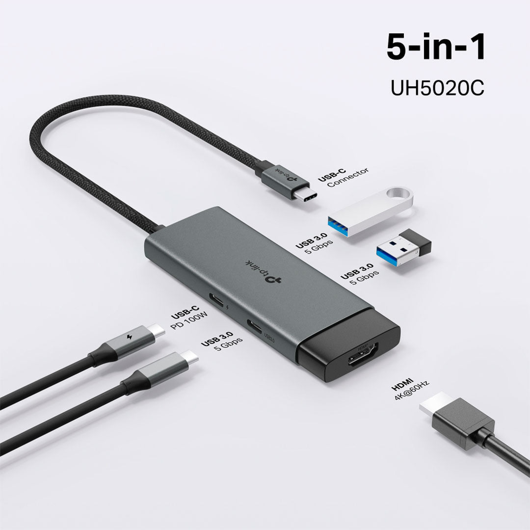 TP-LINK UH5020C Adaptador HUB USB Tipo C 5 en 1 5Gbps