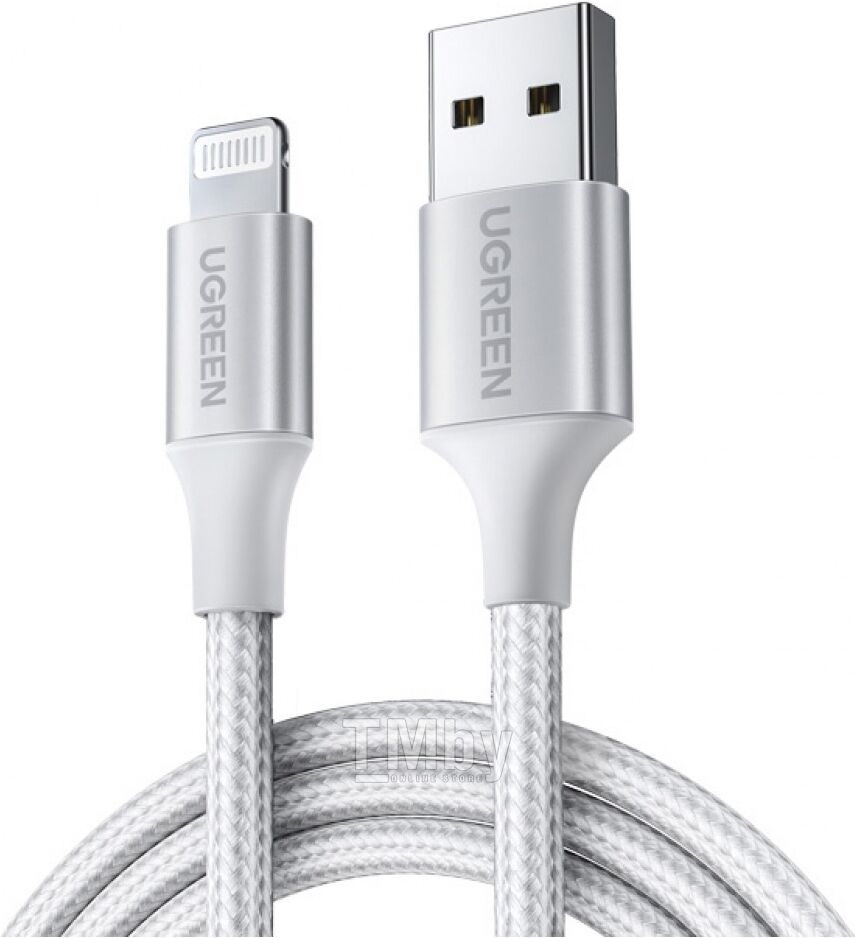 UGREEN US199 60161 Cable de Datos de Carga USB-A a Lightning Plateado