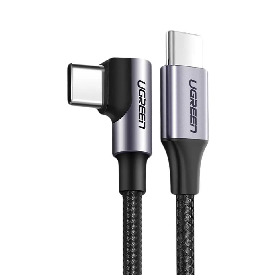 UGREEN US255 50123 Cable USB a USB C Carga Rapida Angulo 90° 1m