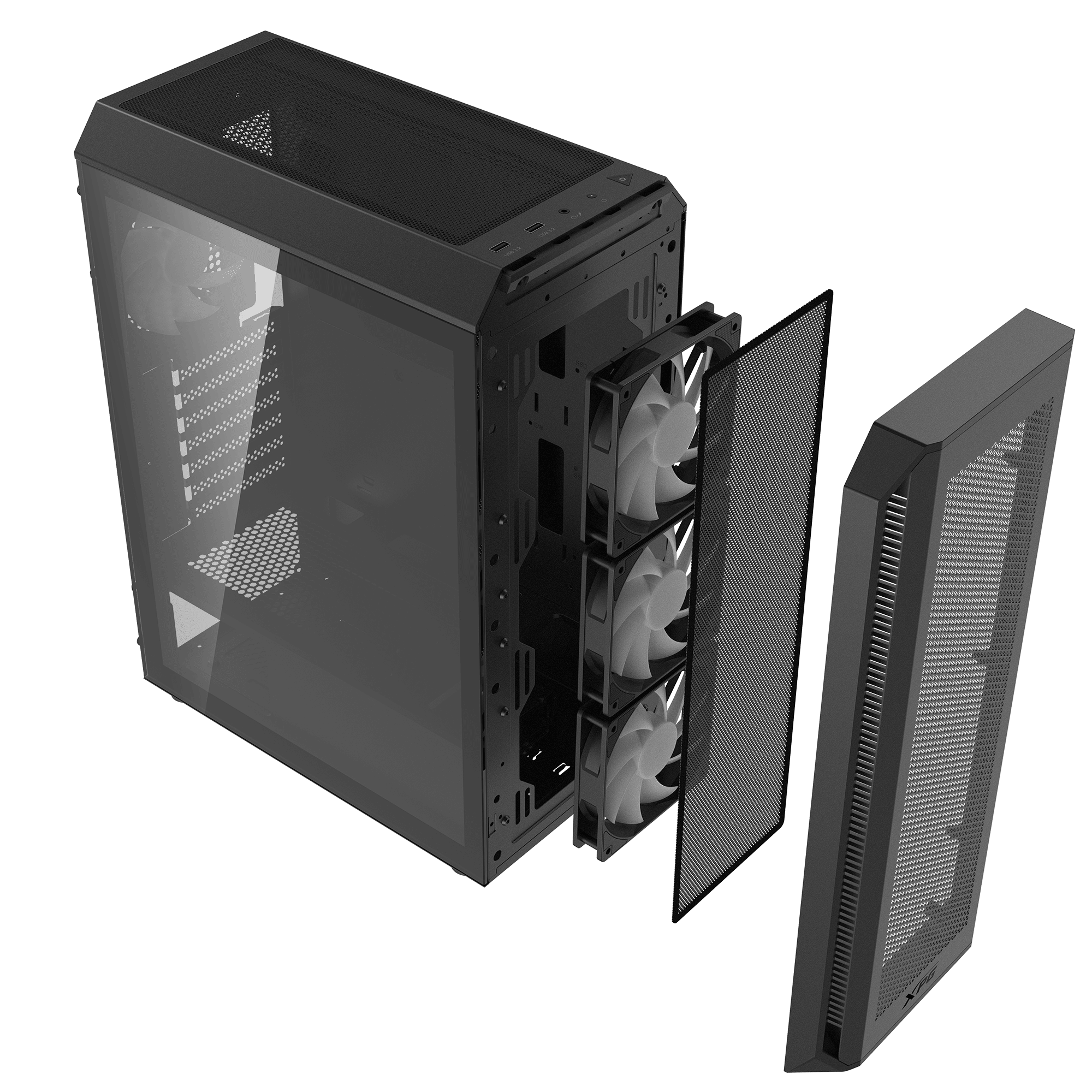 ADATA CASE XPG VALOR AIR PLUS  ARGB 120MM SIN FUENTE