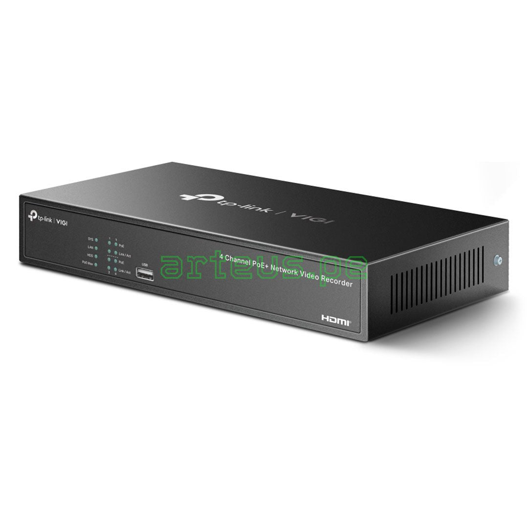 TP-LINK VIGI NVR1004H-4P-2TB Grabador de Video NVR PoE+ 4 Canales 4K y 2TB HDD