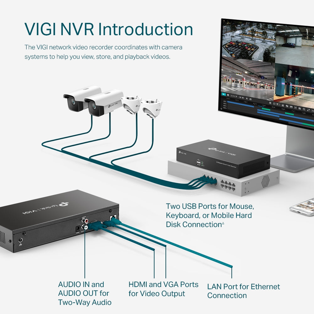 TP-LINK VIGI NVR1008H Grabador de Vídeo NVR 8 Canales 8MP