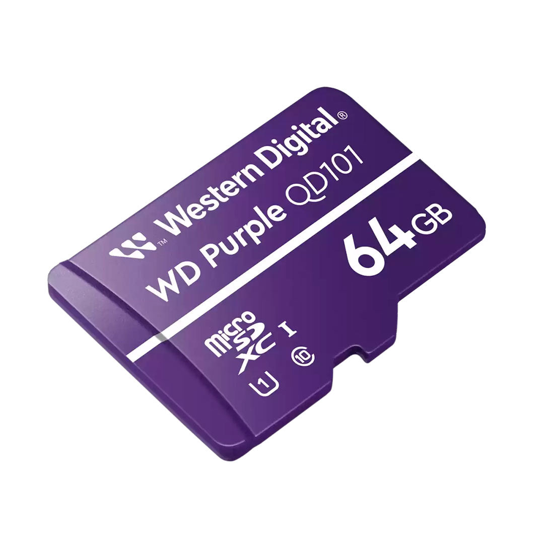 WD Purple QD101 Tarjeta microSD 64GB para Videovigilancia WDD064G1P0C