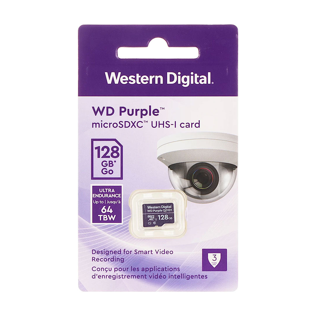 WD Purple QD101 Tarjeta microSD 128GB para Videovigilancia WDD128G1P0C