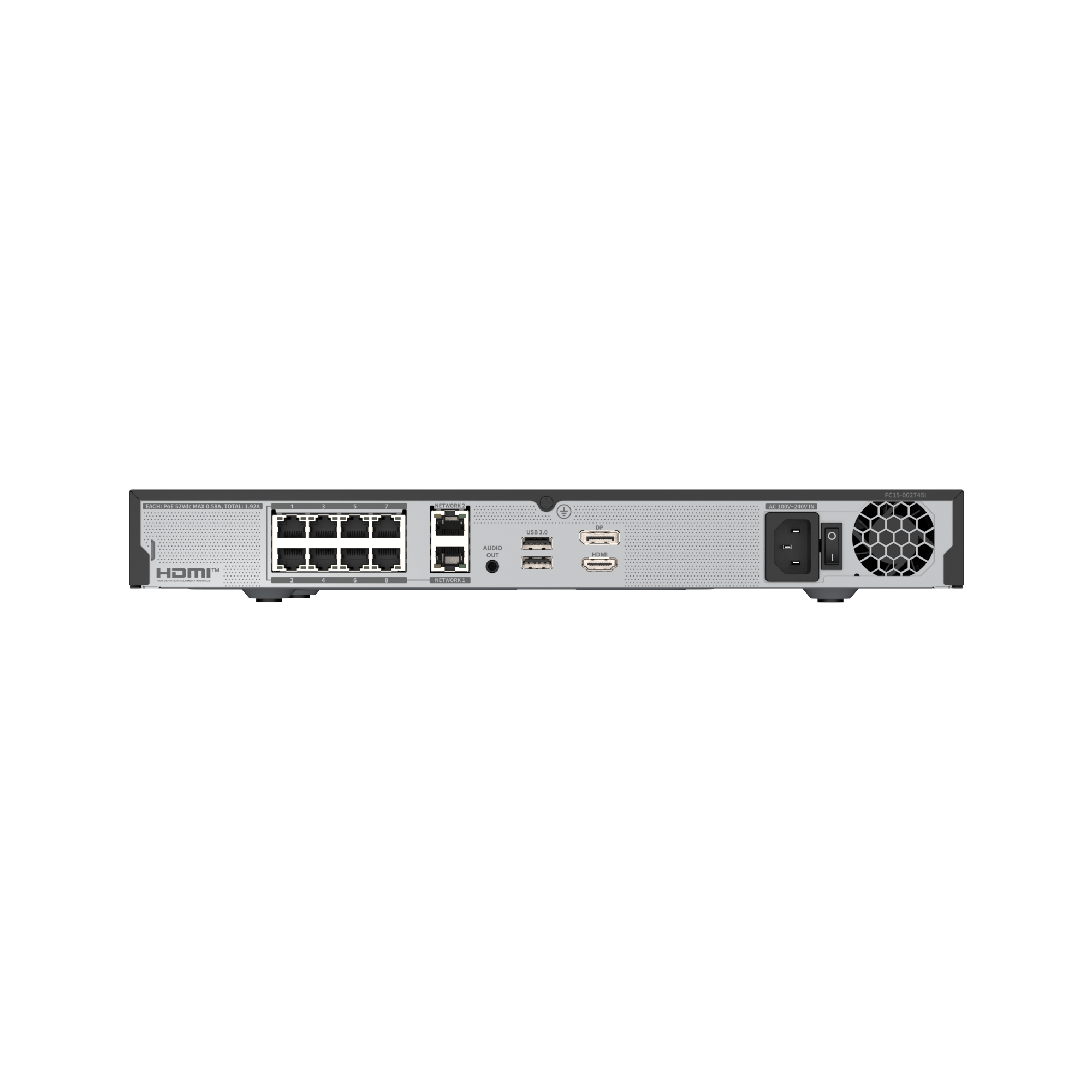 HANWHA VISION WRN-816S-12TB Grabador de Video NVR 16 Canales HDD 12TB