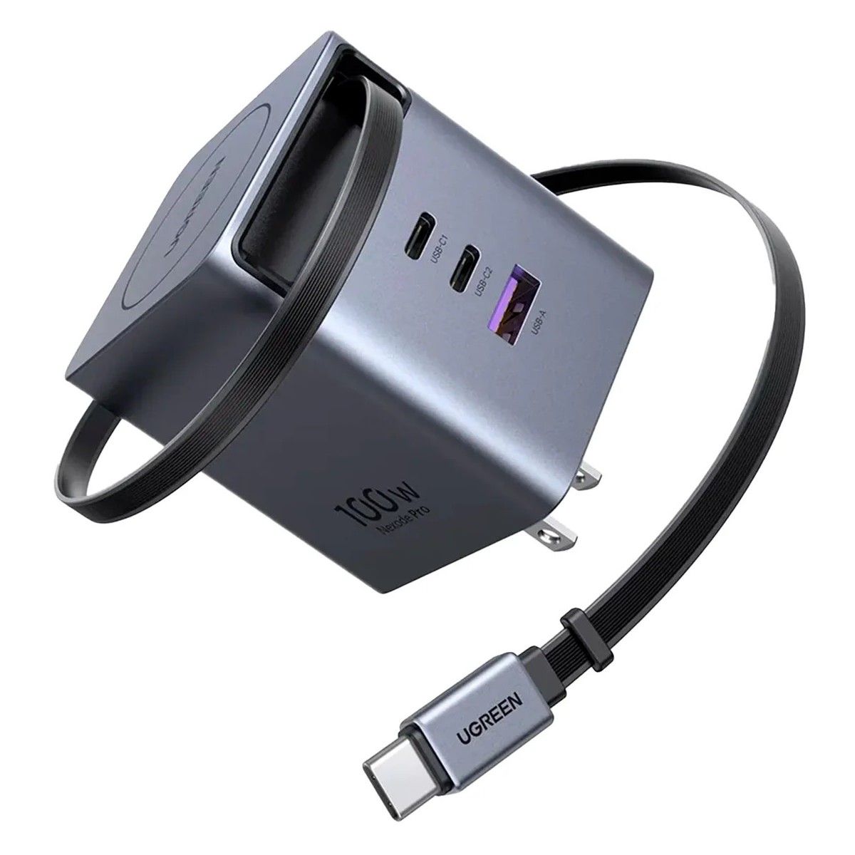UGREEN X616 65827 Cargador Nexode USB C 100W GaN Retractil