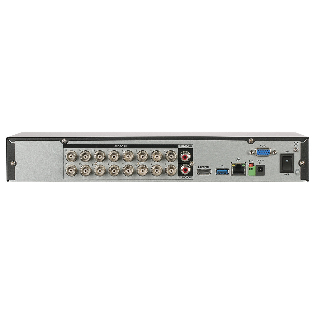 DAHUA XVR5116H-4KL-I3 Grabador XVR 16 canales 4K IP, Soporta 1 HDD Hasta 10TB. Analítica WIZSENSE