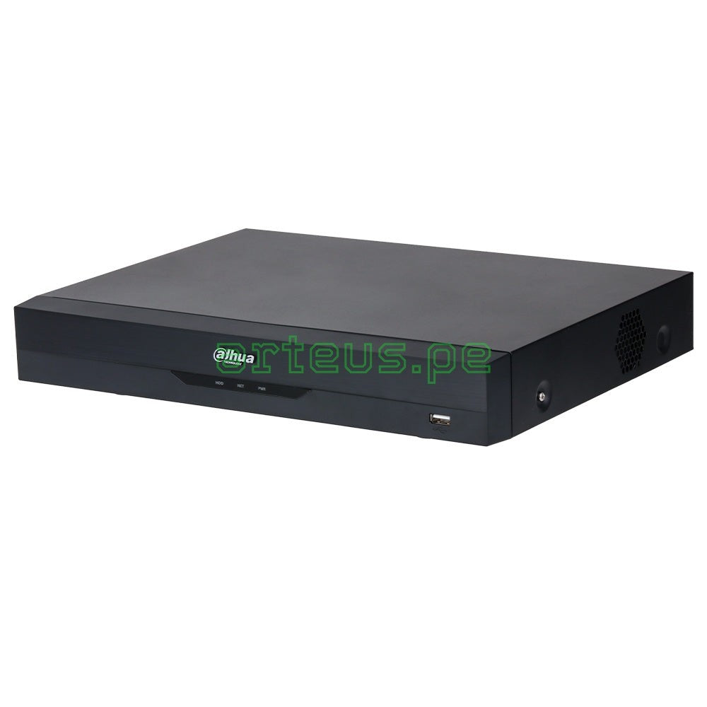 Grabador de video en red NVR Dahua negro, equipo para sistemas de seguridad CCTV.
