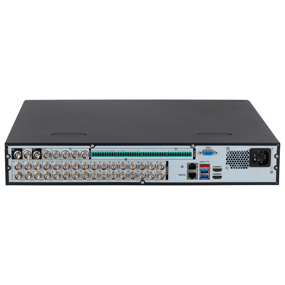 Grabador de video digital NVR con múltiples puertos BNC, USB, HDMI y conectores de red