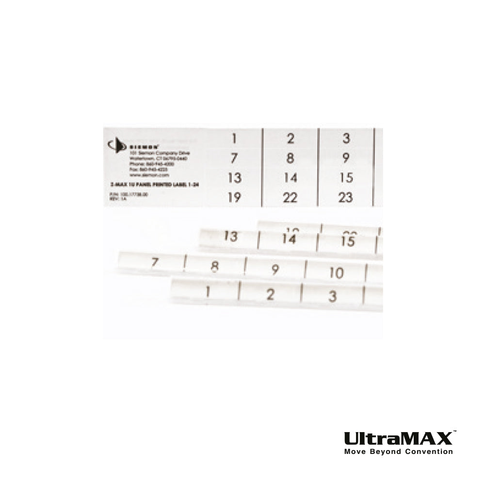 SIEMON Z-PNL-PL24 Etiquetas para paneles, Z-MAX/UltraMAX, 24 puertos.