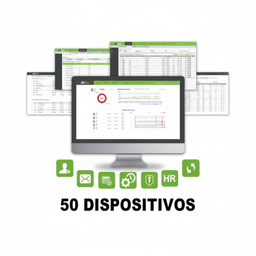 ZKTECO ZKBT-DEV-P50 Licencia Biotime para Gestión de Tiempo y Asistencia 50 Dispositivos