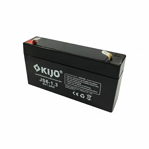 KIJO JS6-1.3AH Batería 6V-1.3AH Seca AGM para UPS y Paneles Solares 9.7x2.4x5.7cm