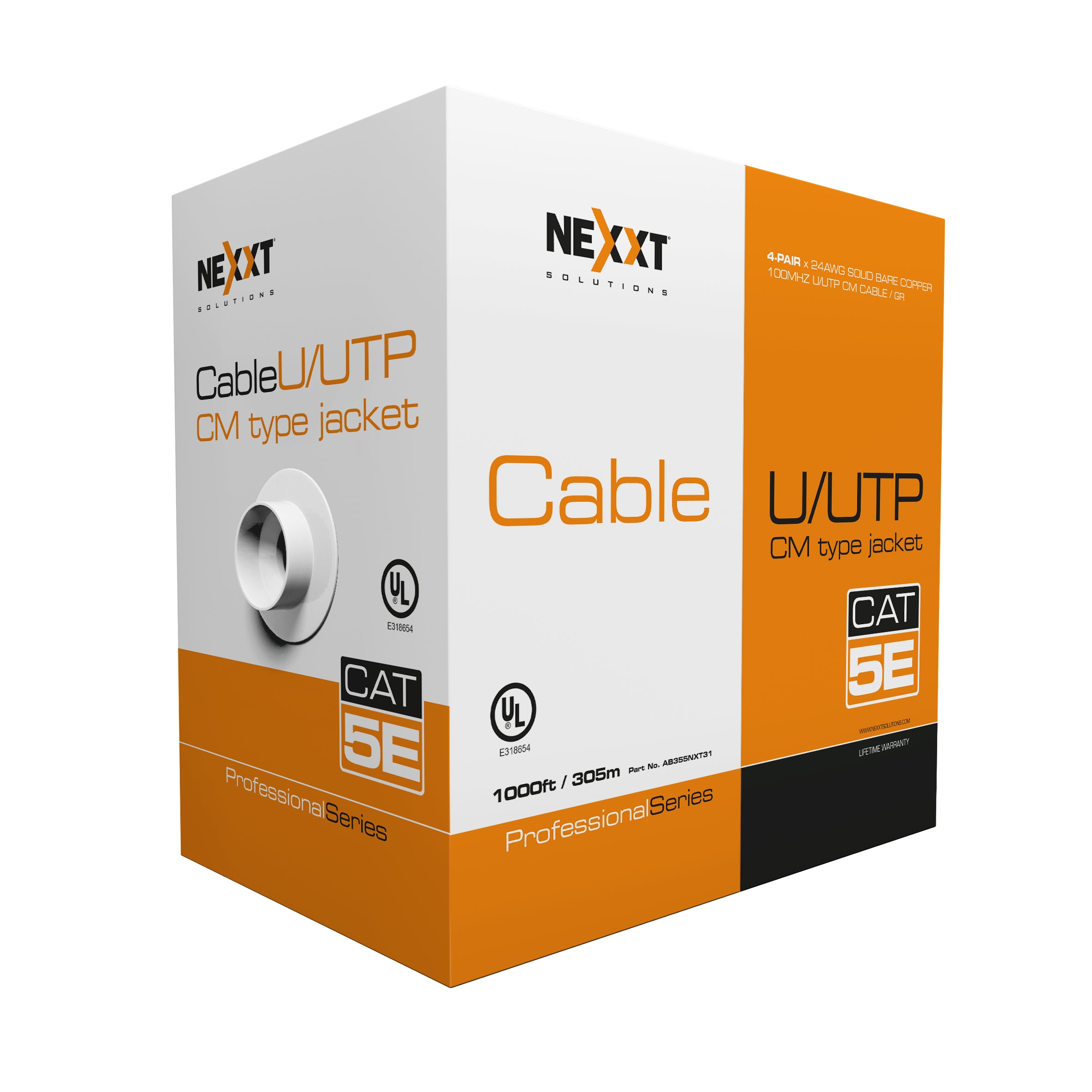 NEXXT SOLUTIONS AB355NXT32 Cable U/UTP Cat5e 4P 24AWG CM 305m/1000ft Azul