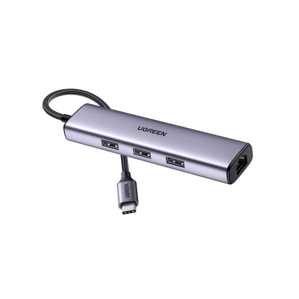 UGREEN CM475 60600 Adaptador HUB 4 en 1 USB-C a RJ45 USB-A