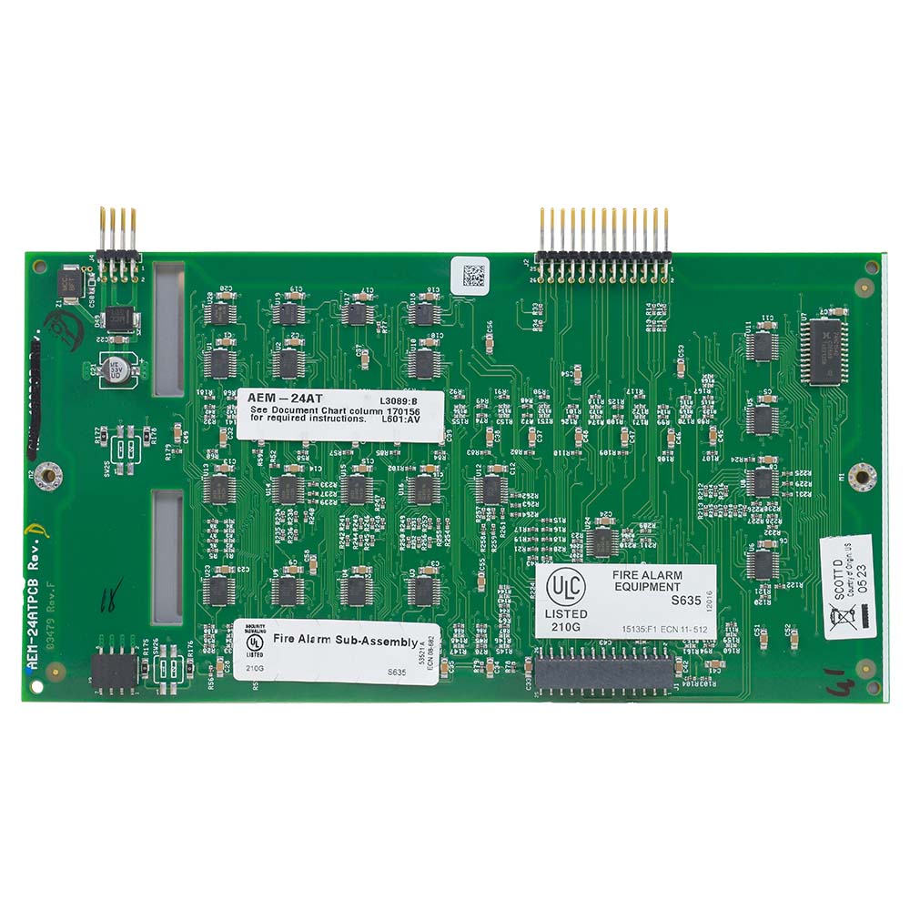 NOTIFIER AEM-24AT Módulo expansor de anunciación ACS 24 botones. Se expande hasta 96 botones