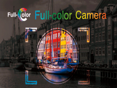 Ejemplo visual de cámara de seguridad IP Full Color mostrando imagen nocturna a color