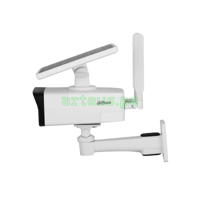 DAHUA DH-IPC-HFW2431DG-4G-S Cámara de vigilancia IP 2K SOLAR 4G Tubo 4MP 4G Lente 2.8mm WDR IP67 Visión nocturna IR 50m/LED 30m con micrófono y parlante - ARTEUS