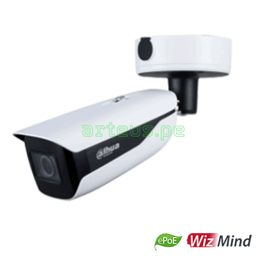 DAHUA DH-IPC-HFW5842H-ZHE-S2 Cámara de vigilancia IP 4K Tubo 8MP Lente motorizada 2.7-12mm WDR IP67. Visión nocturna IR 60m con analítica WizMind ePOE+. Conteo de personas - ARTEUS