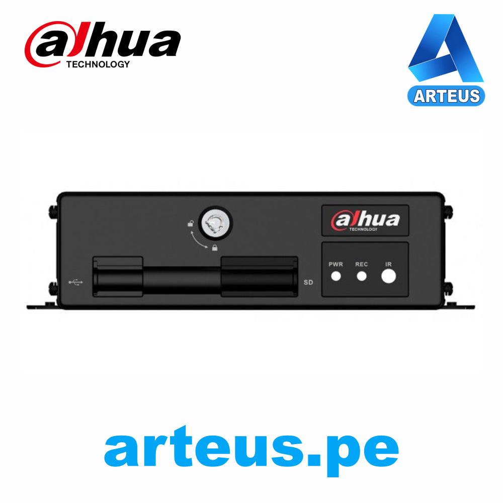 Grabador DVR móvil Dahua HD, 4 canales, ranura SD, frontal negro, indicadores LED