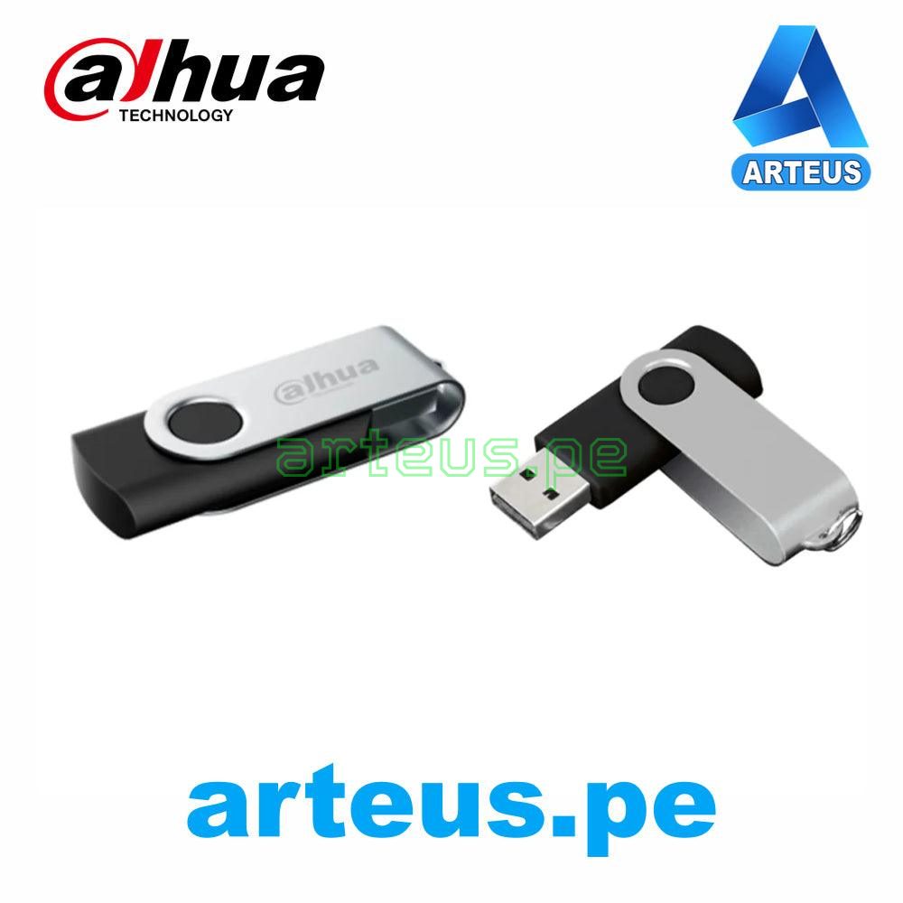 Memoria USB 64GB Dahua 2.0 negra y plateada, ideal para almacenamiento y respaldo de datos