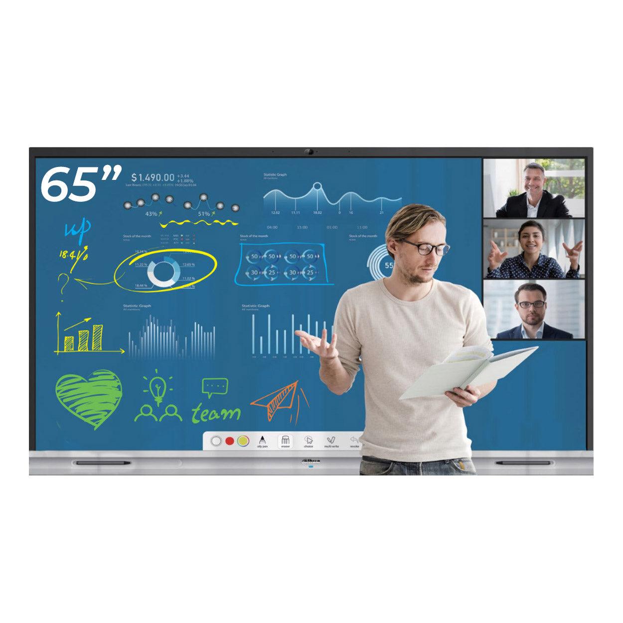 DAHUA DHI-LCH65-MC410-B Pantalla Interactiva Wifi de 65" Ultra-HD 4K con cámara y micrófono incorporado. Doble banda - ARTEUS