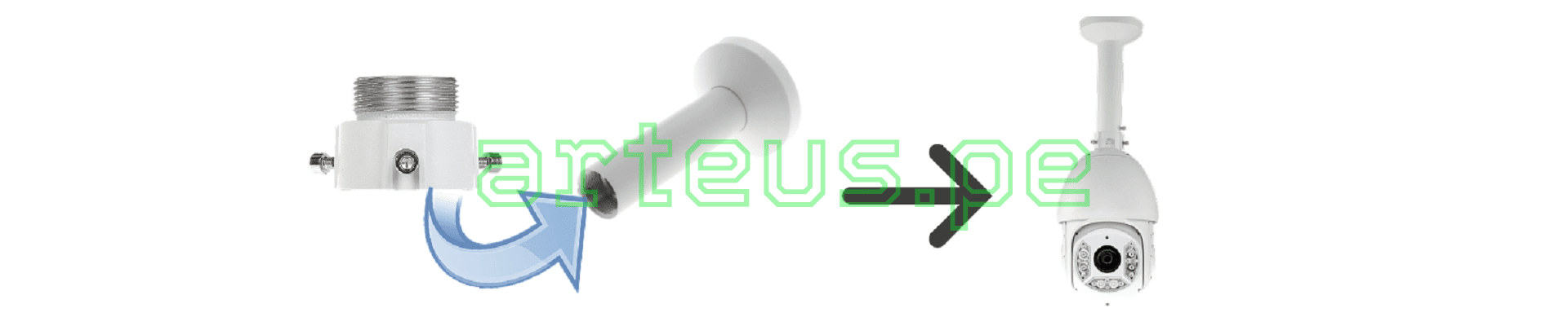 Adaptador de rosca universal de aluminio para cámara de vigilancia PTZ, color blanco.