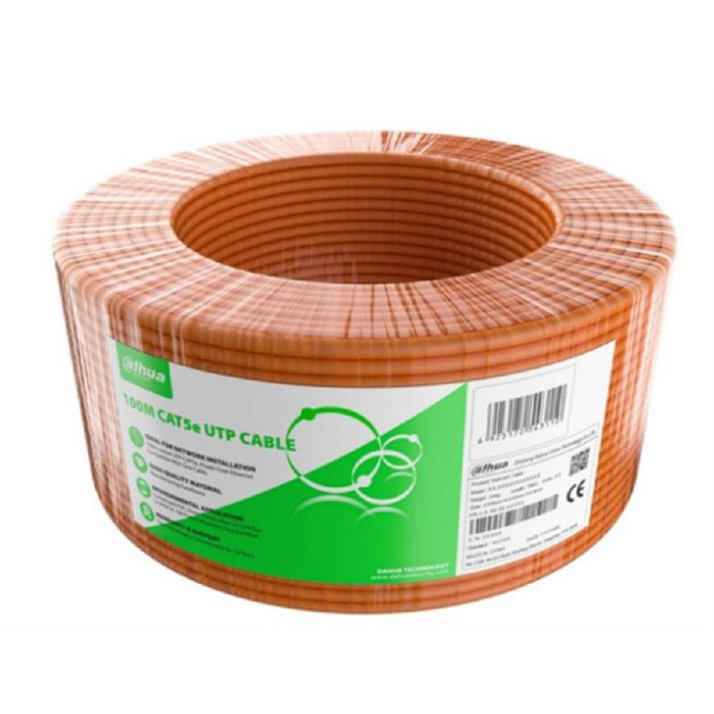 DAHUA PFM922I-5EUN-C-100 Cable UTP CAT 5E Cobre Chaqueta Naranja x 100mts